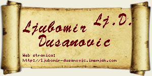 Ljubomir Dušanović vizit kartica